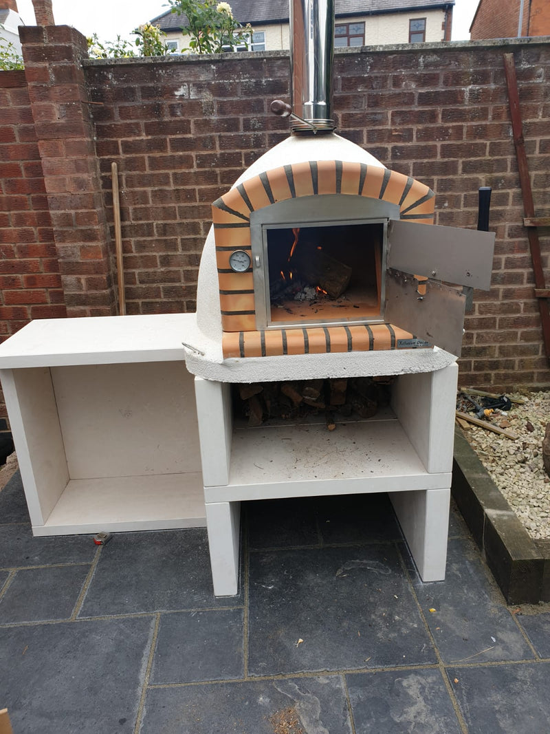 Xclusive Decor Supreme Wood Fired Pizza Oven With Stand And Side Table